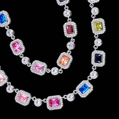 The Vivid Array Gemstone Tennis Bracelet - Silver