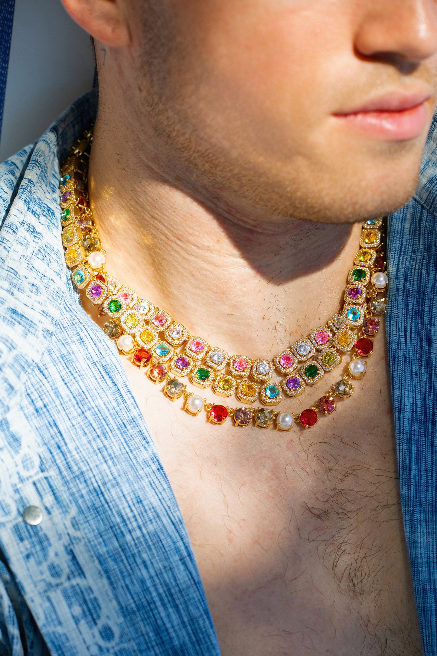 Celestial Harmony Tennis Necklace – Gold
