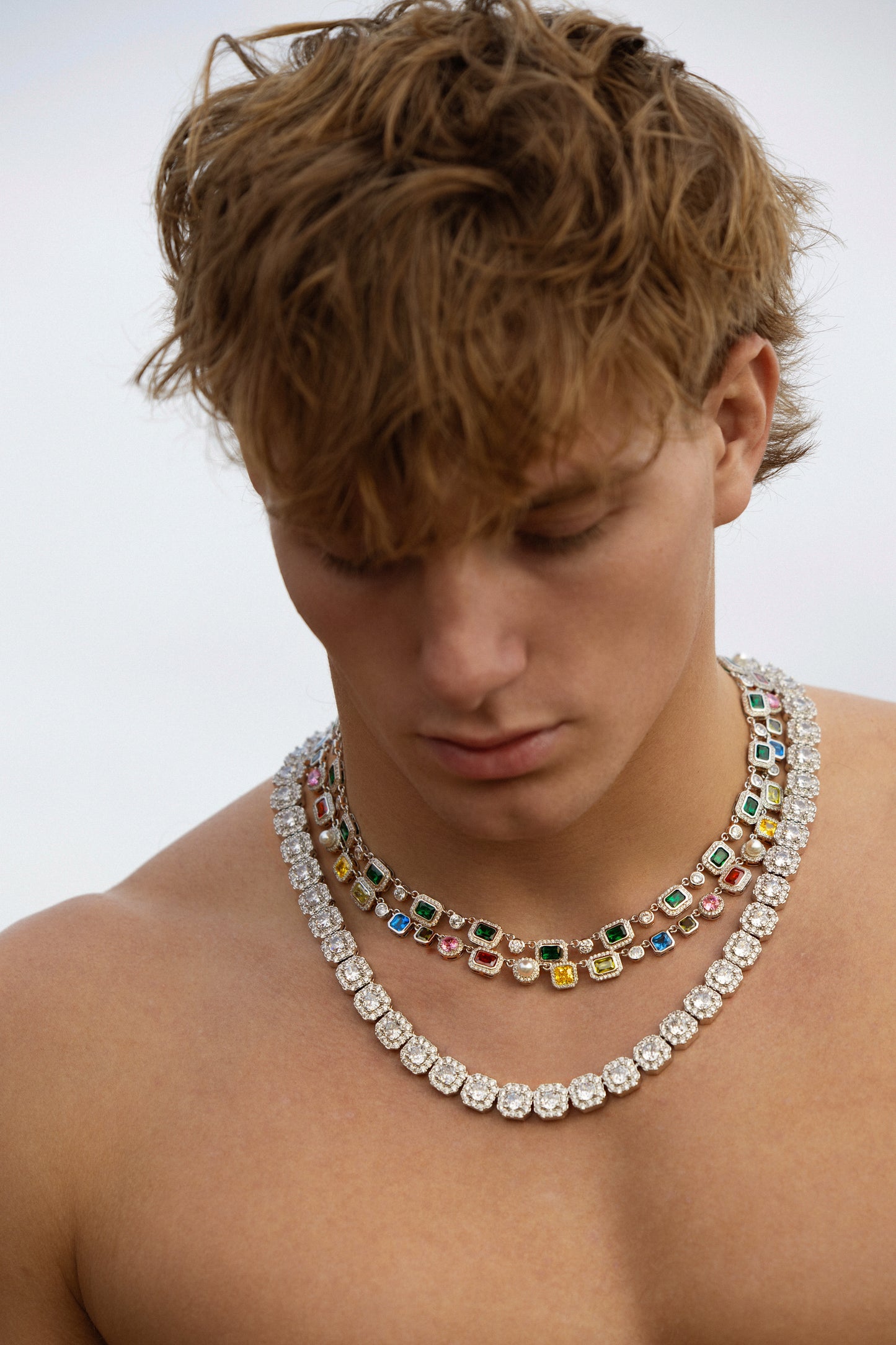 The Emerald Aura Tennis Chain – Silver