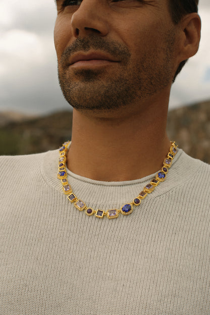 The Violet Gemstone Necklace - Gold