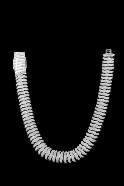 21MM Iced Cuban Chain – Viper Spine Edition Silver