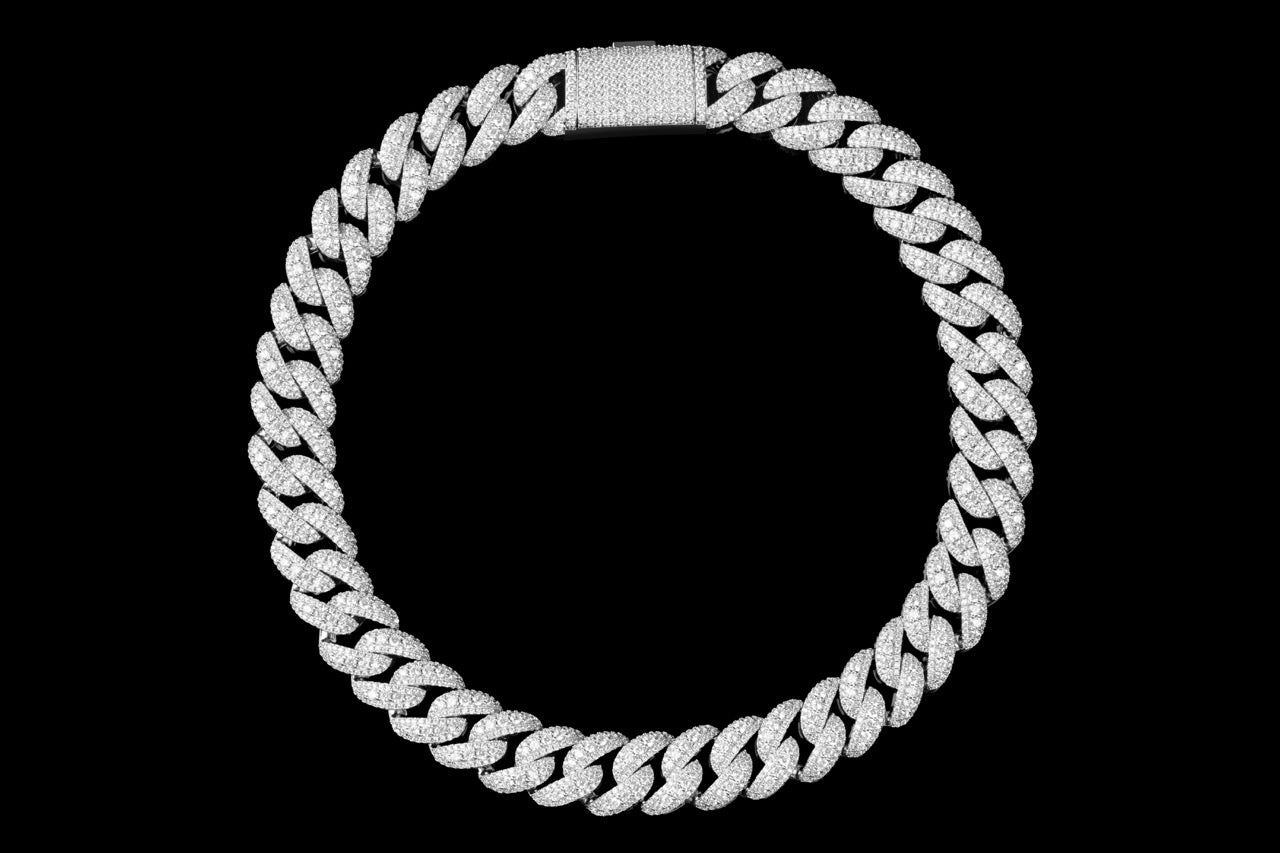 18MM Iced Cuban Chain – Apex Layer Edition Silver