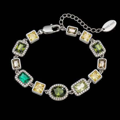 The Verdant Gemstone Bracelet - Silver