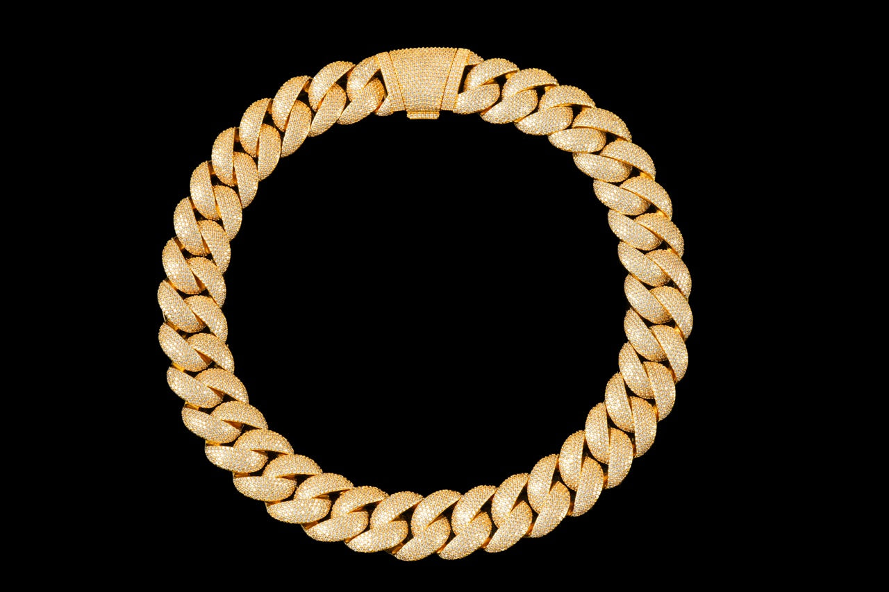 22MM Iced Cuban Chain – Titan Flood Edition Gold