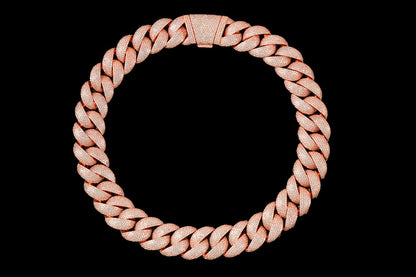 22MM Iced Cuban Chain – Titan Flood Edition Rose Gold