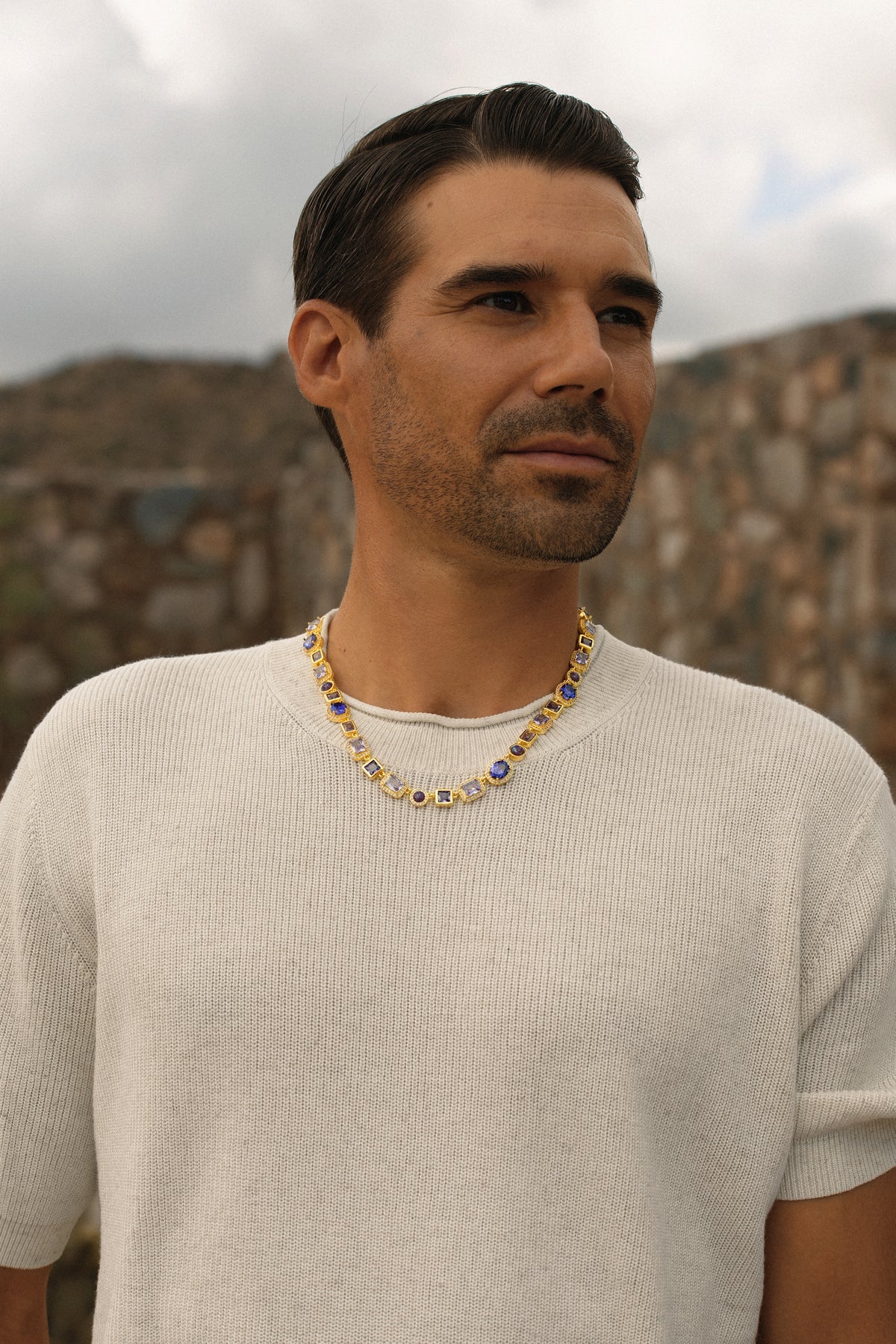 The Violet Gemstone Necklace - Gold