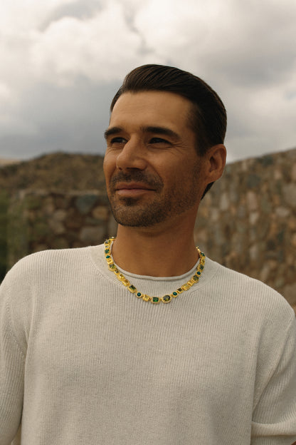 The Verdant Gemstone Necklace - Gold