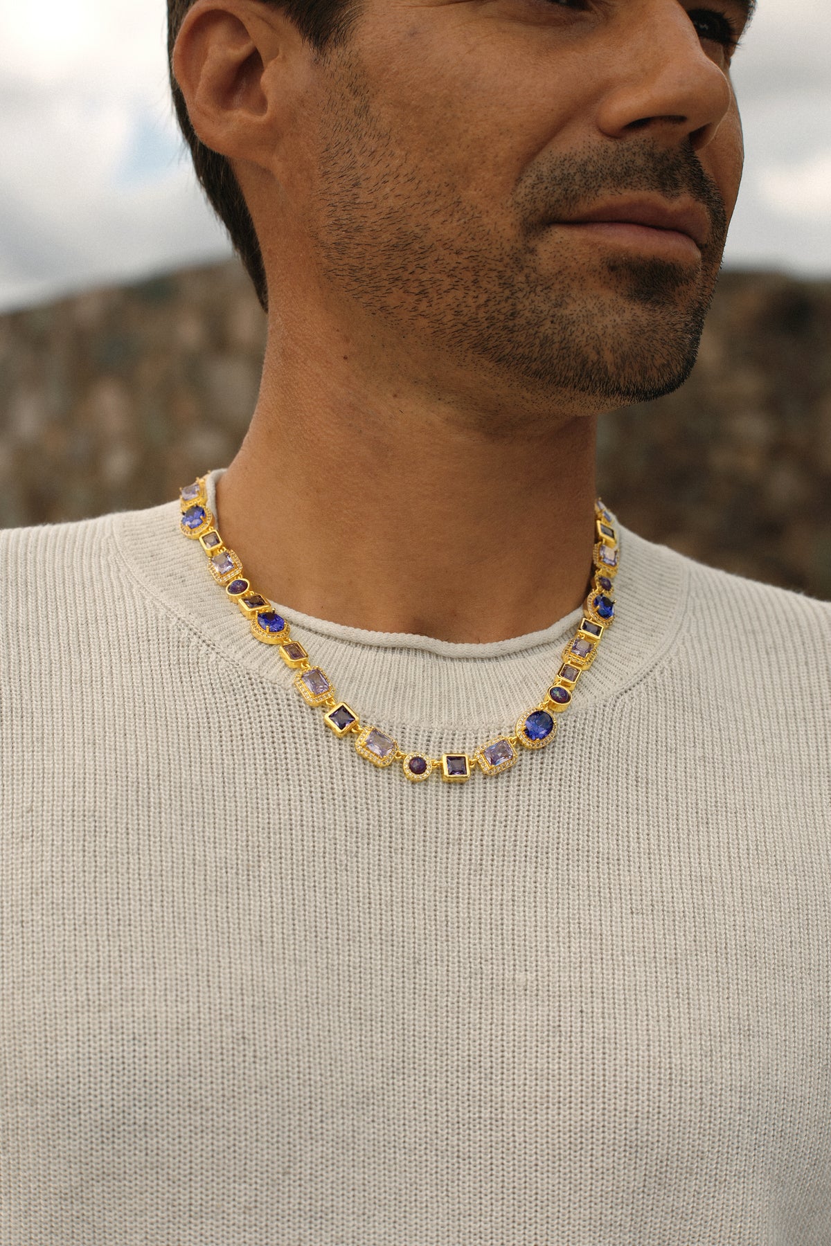 The Violet Gemstone Necklace - Gold