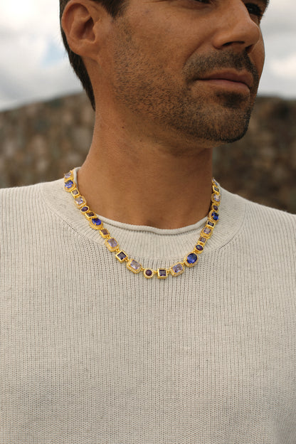 The Violet Gemstone Necklace - Gold
