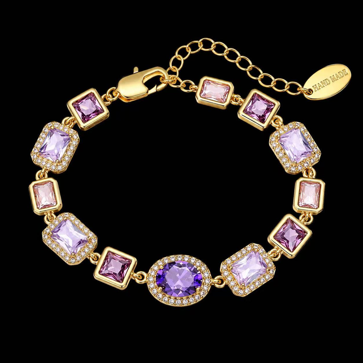 The Violet Gemstone Bracelet - Gold