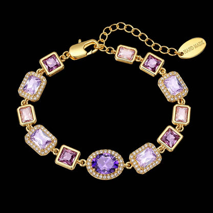 The Violet Gemstone Bracelet - Gold