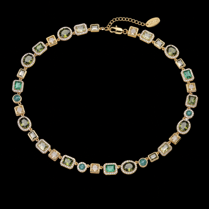 The Verdant Gemstone Necklace - Gold