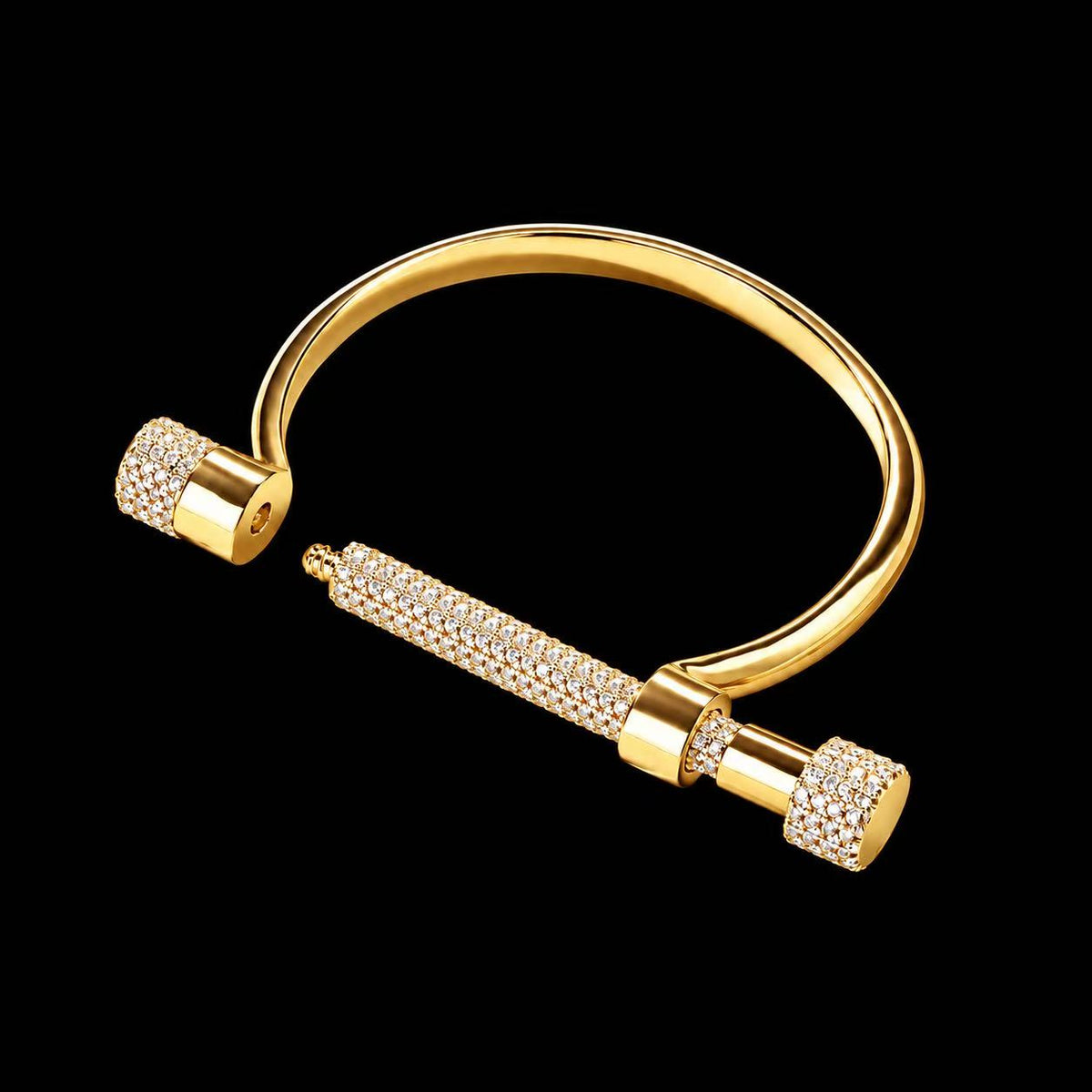 The Strata Pave Bar Cuff Bracelet - Gold