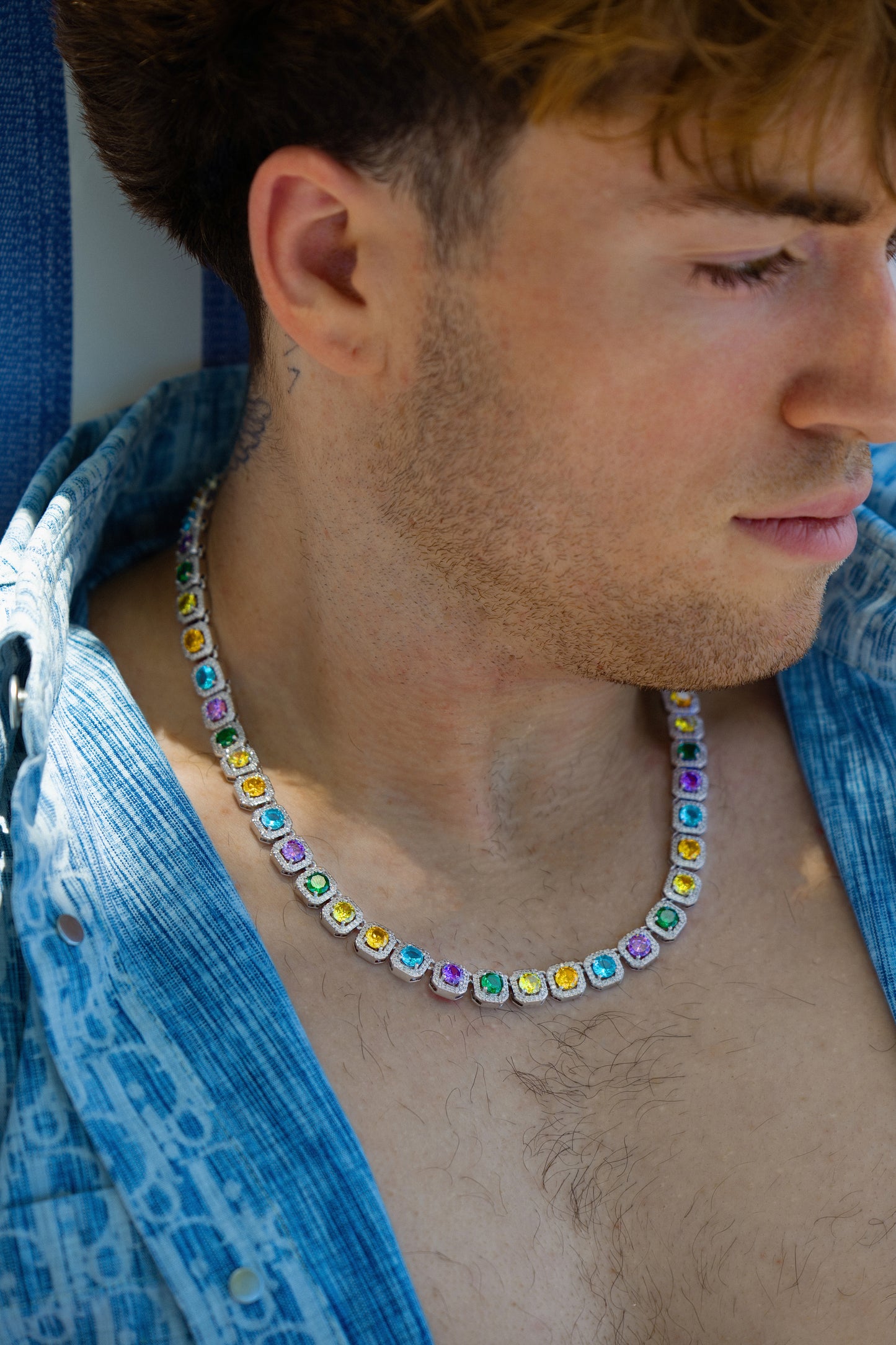 Celestial Harmony Tennis Necklace – Silver