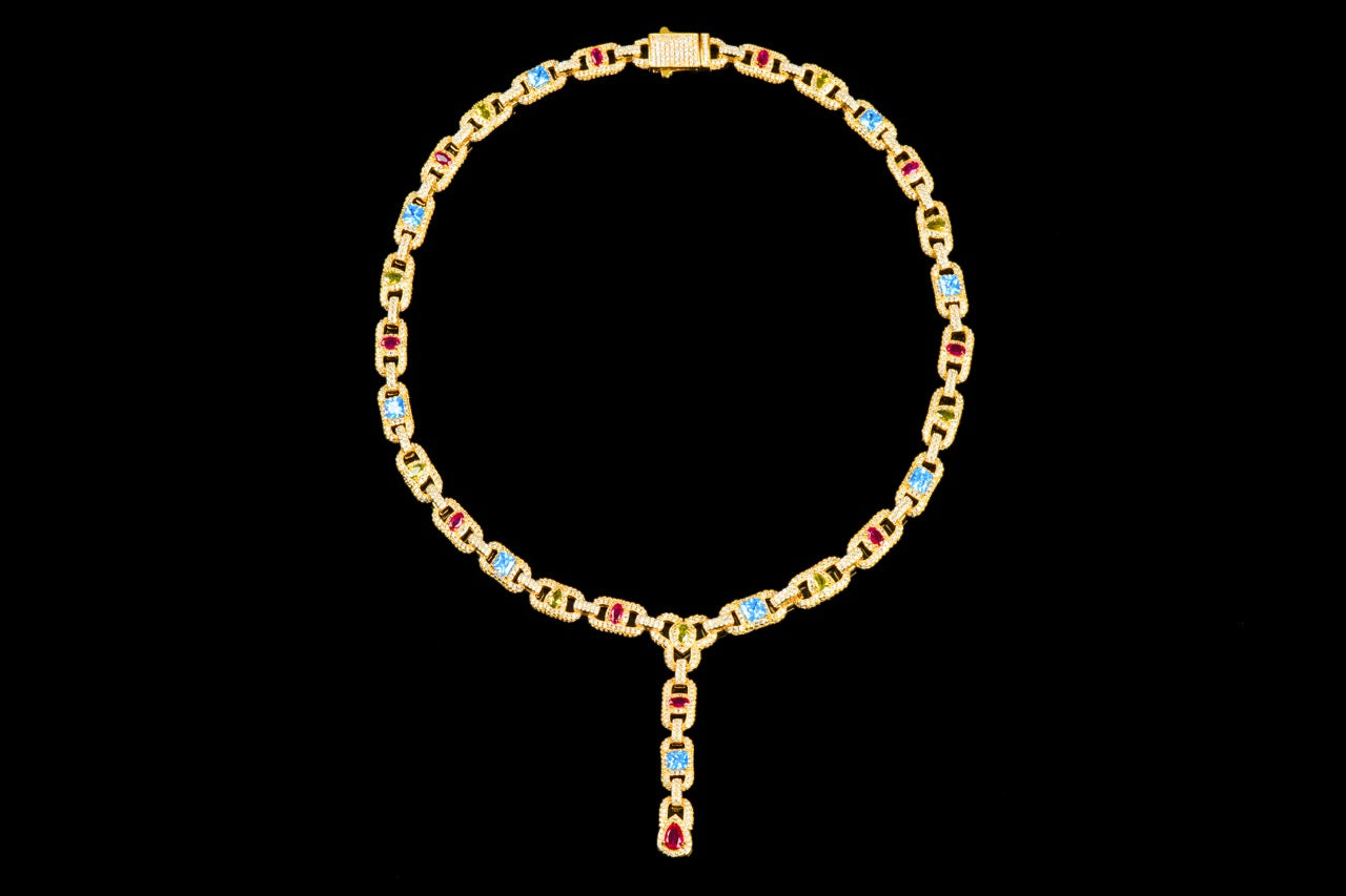 Celestial Prism Lariat Necklace – Gold