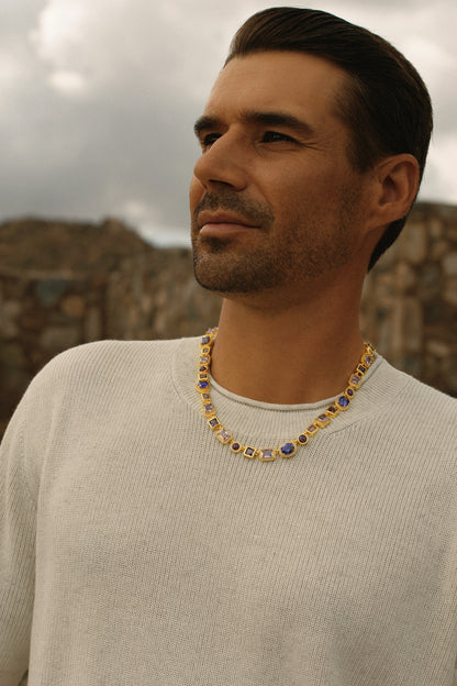 The Violet Gemstone Necklace - Gold