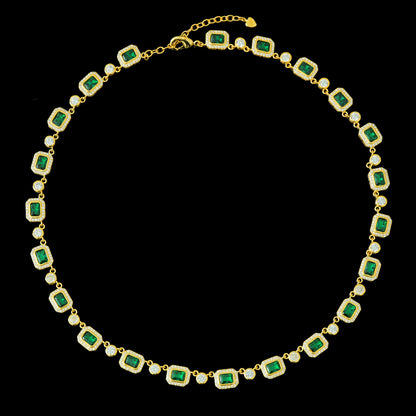 The Emerald Aura Tennis Chain – Gold