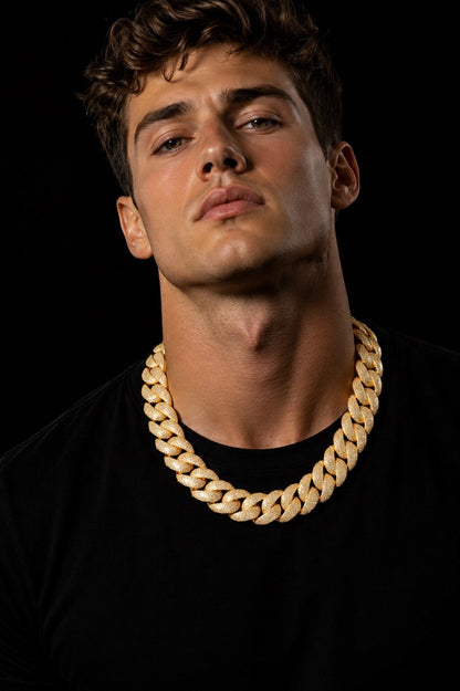 22MM Iced Cuban Chain – Titan Flood Edition Gold