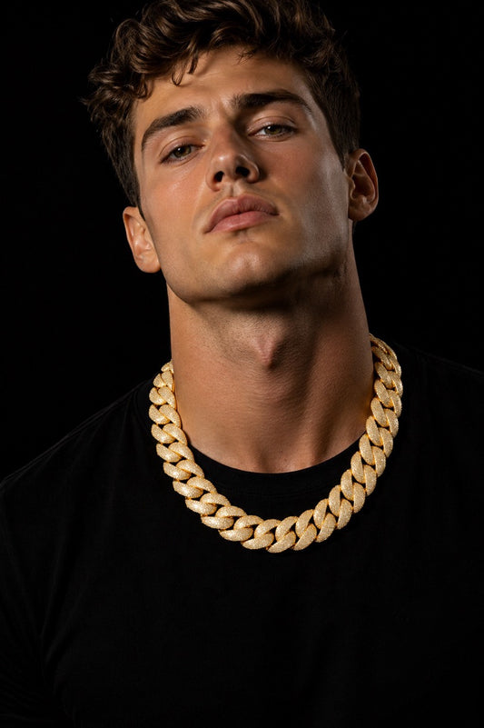22MM Iced Cuban Chain – Titan Flood Edition Gold