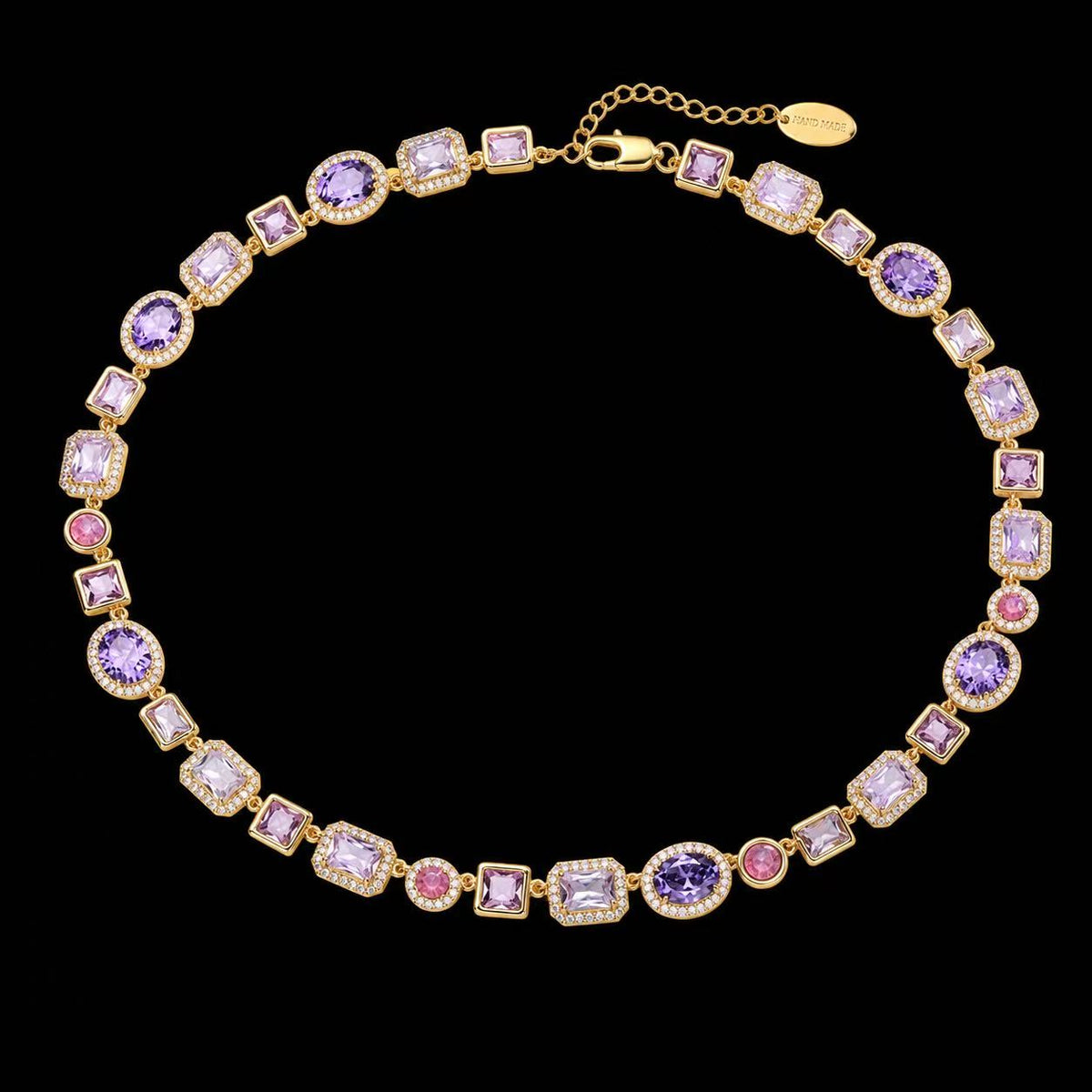 The Violet Gemstone Necklace - Gold