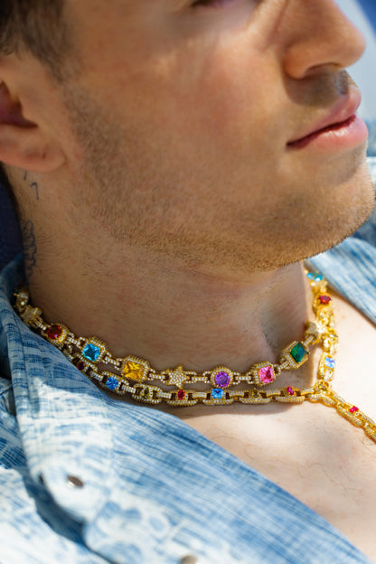 Celestial Prism Lariat Necklace – Gold