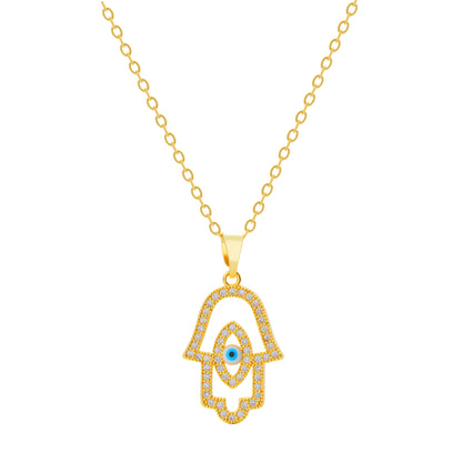 The Sparkling Hamsa Eye Necklace