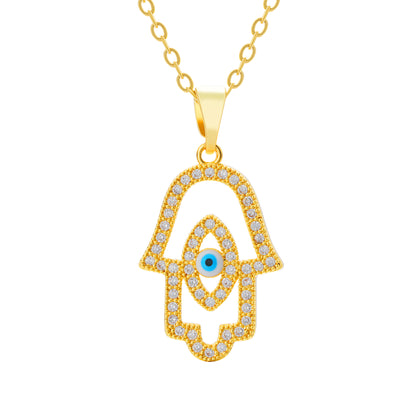 The Sparkling Hamsa Eye Necklace