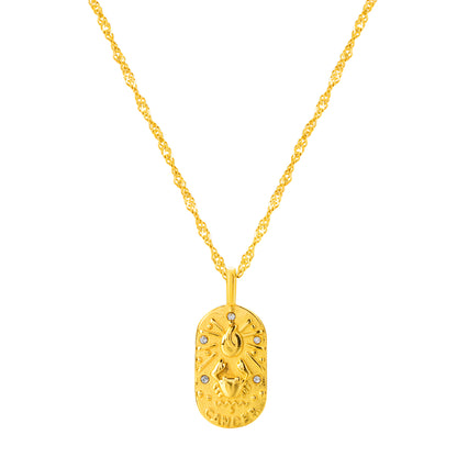 The Golden Zodiac Necklace - Cancer