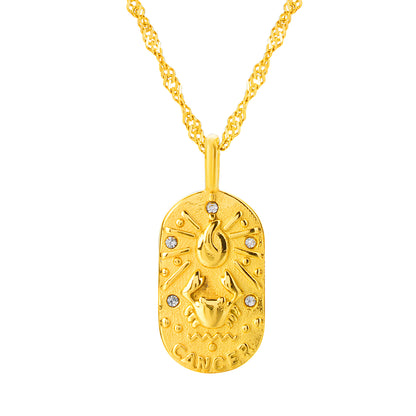 The Golden Zodiac Necklace - Cancer