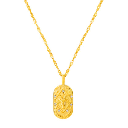 The Golden Zodiac Necklace - Capricorn