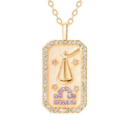 The Diamond Zodiac Necklace - Libra