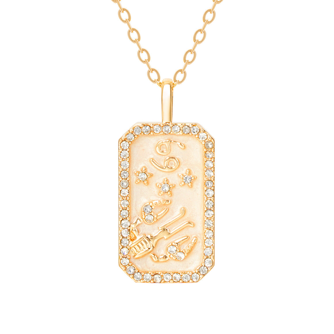 The Diamond Zodiac Necklace - Cancer