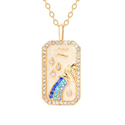 The Diamond Zodiac Necklace - Aquarius