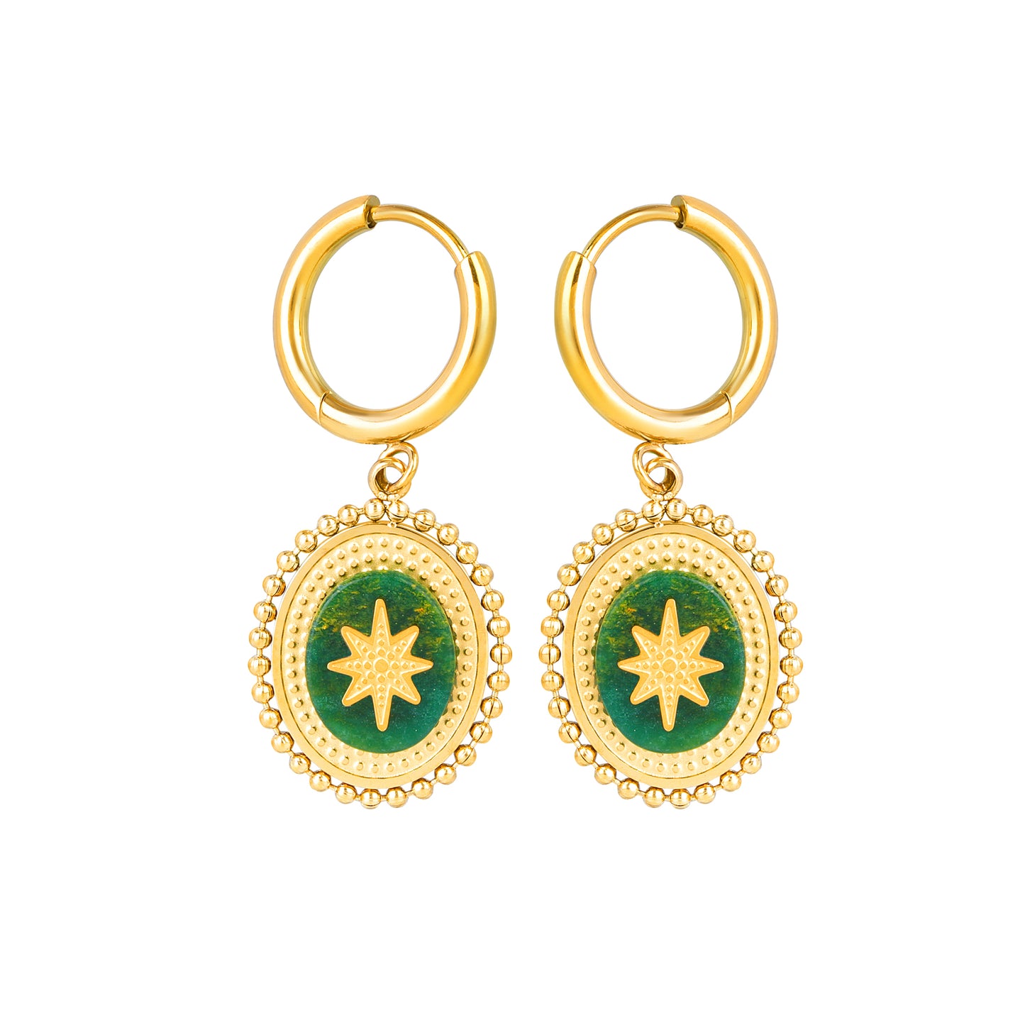 The Emerald Star Earrings