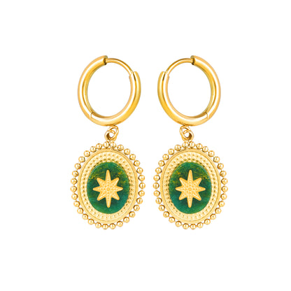 The Emerald Star Earrings