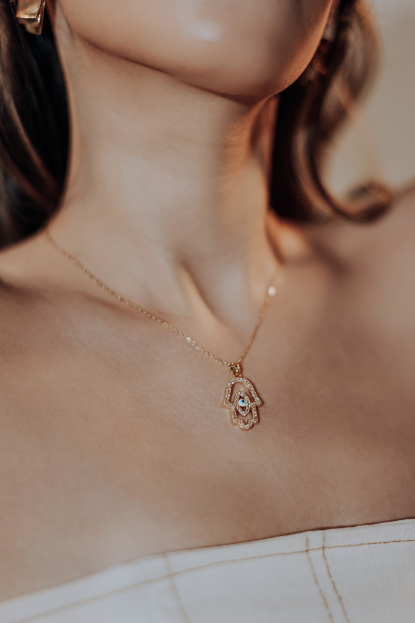 The Sparkling Hamsa Eye Necklace