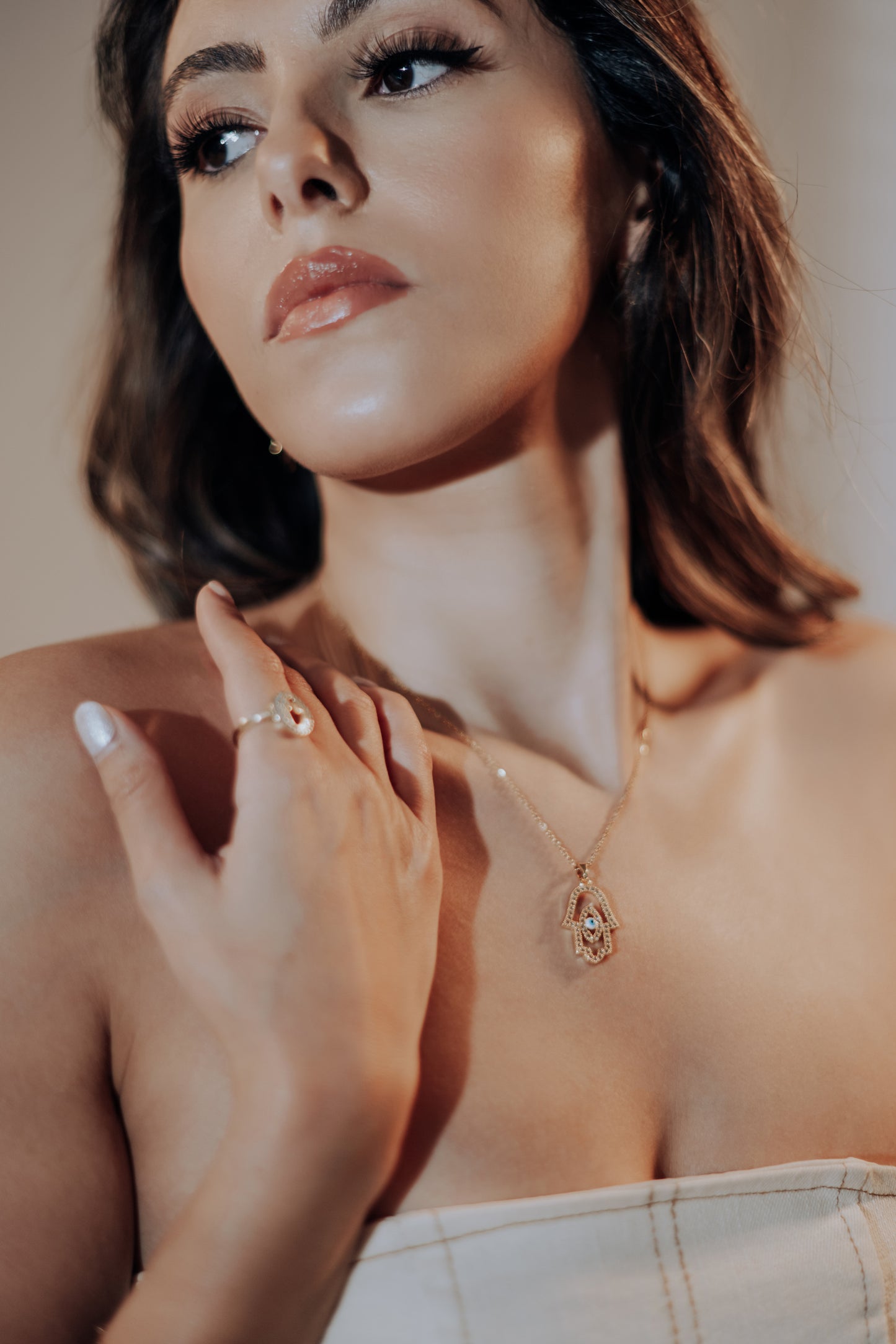 The Sparkling Hamsa Eye Necklace