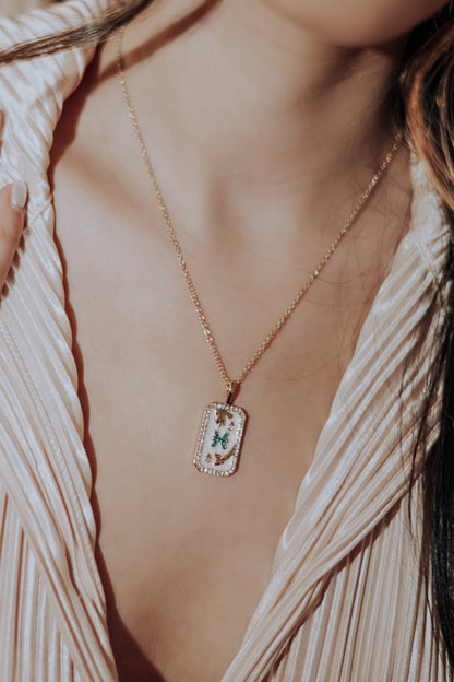 The Diamond Zodiac Necklace - Pisces