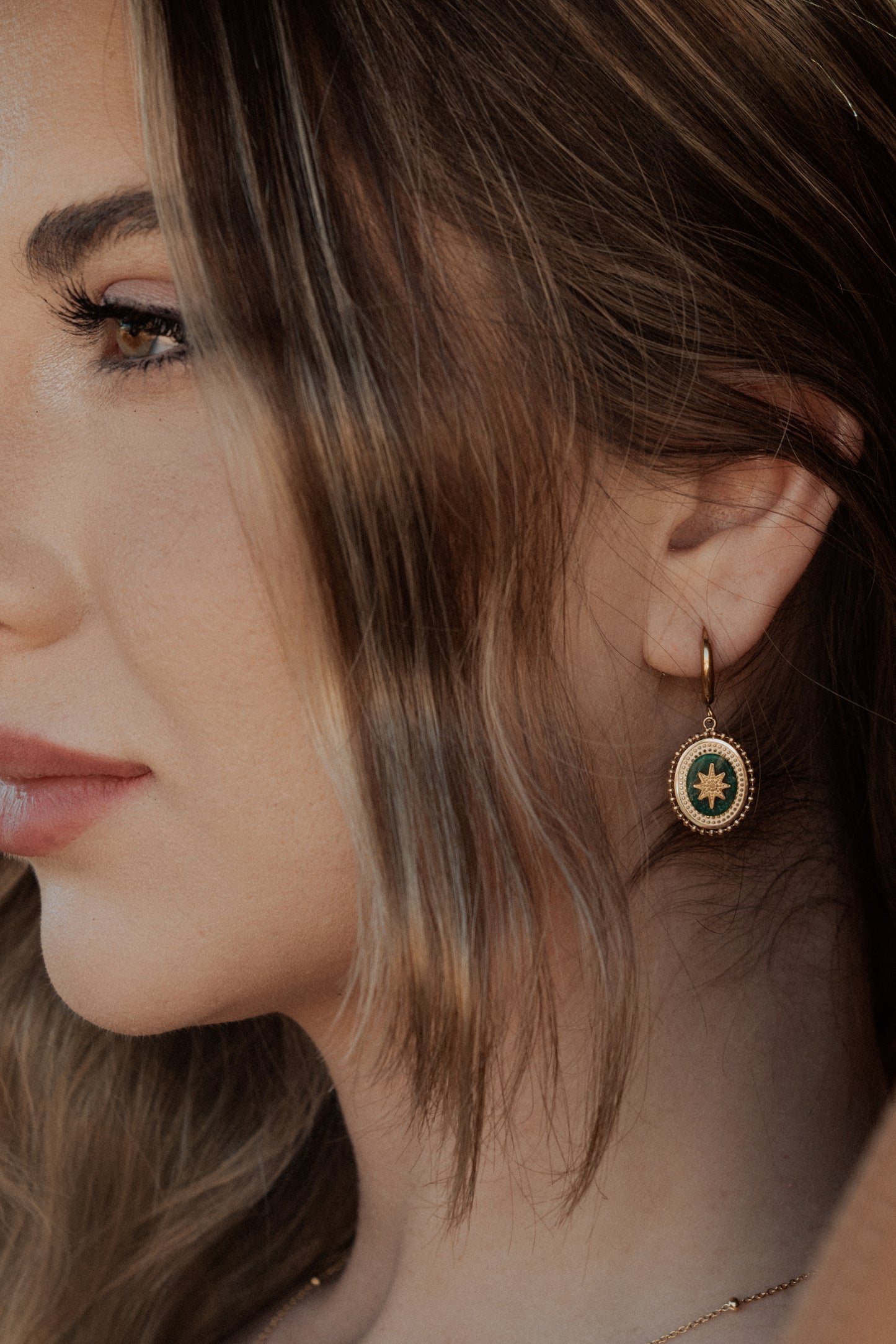 The Emerald Star Earrings