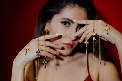 Celestial Luminance Cross Necklace