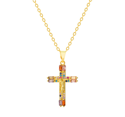 Celestial Radiance Cross Necklace