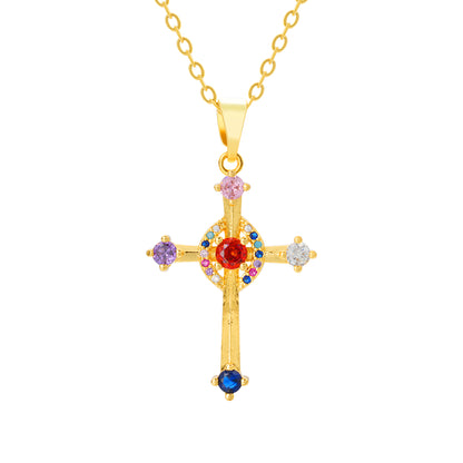 Celestial Jewel Cross Necklace