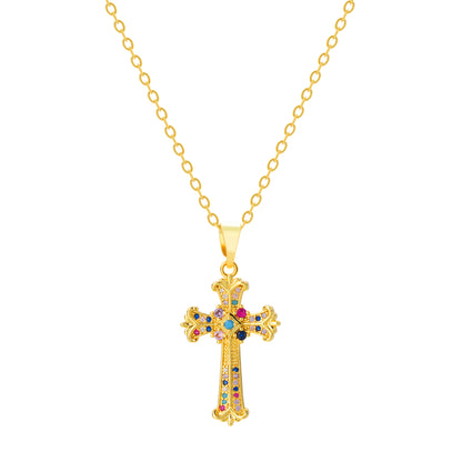 Celestial Harmony Cross Necklace