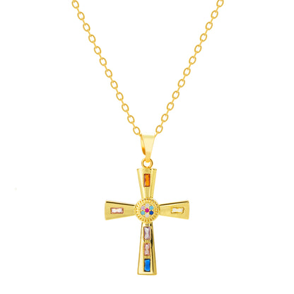 Celestial Prism Cross Necklace