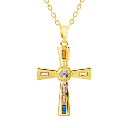 Celestial Prism Cross Necklace
