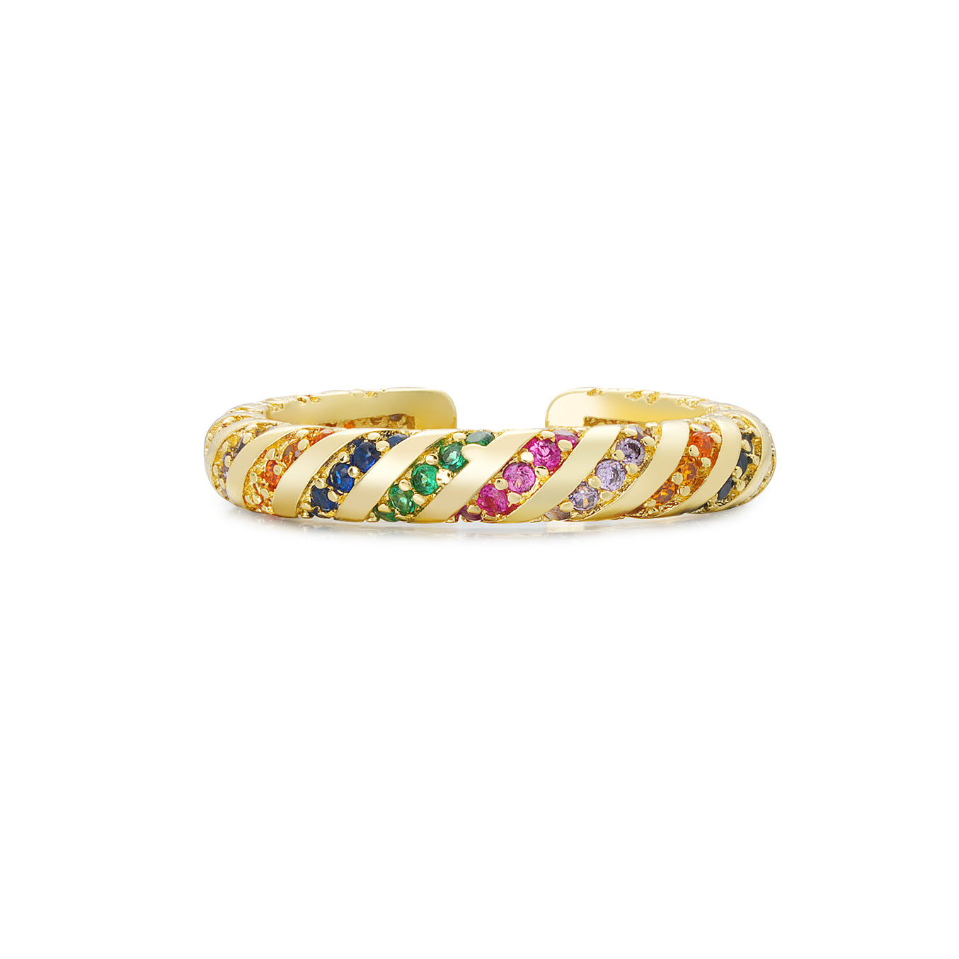 Golden Twisted Gemstone Ring