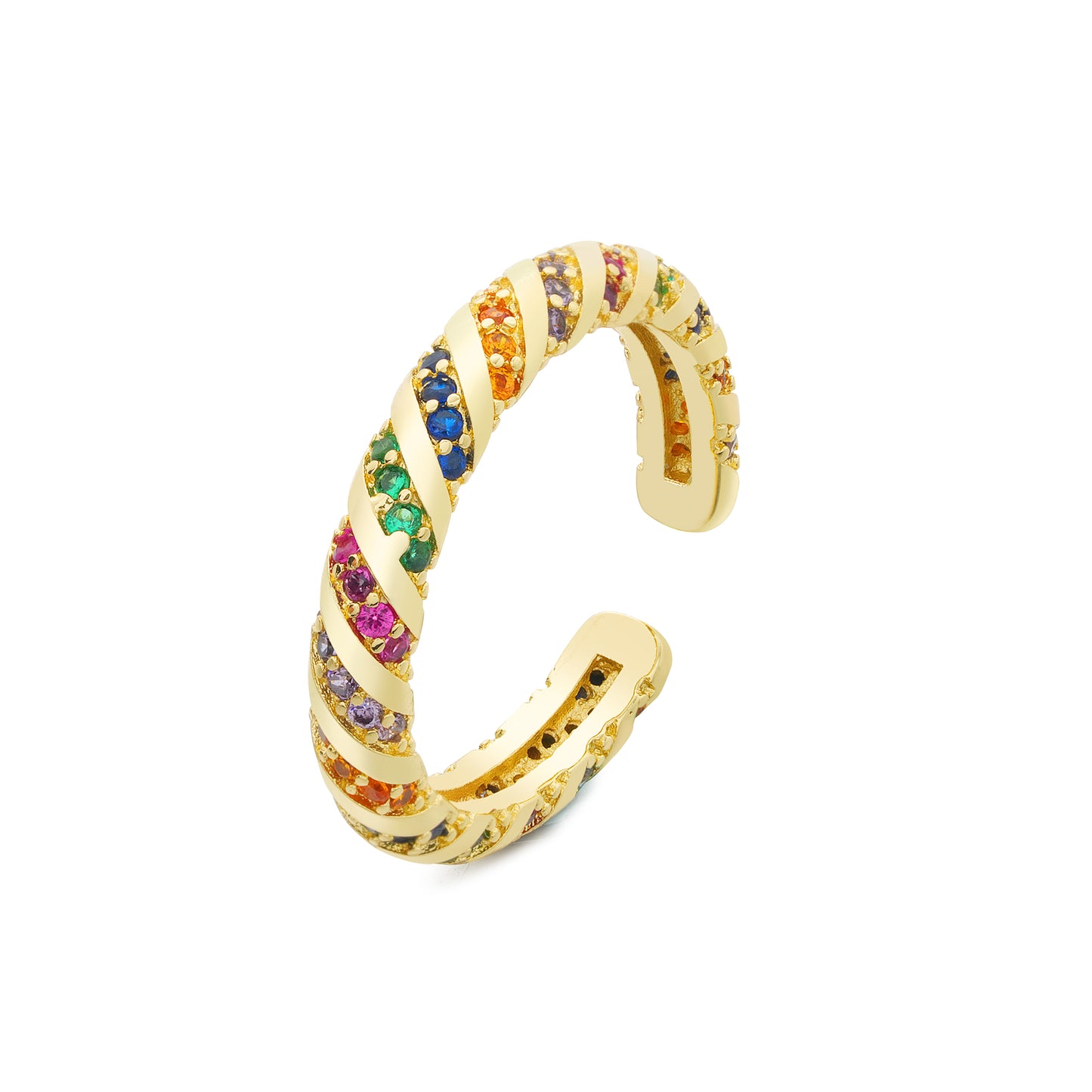 Golden Twisted Gemstone Ring